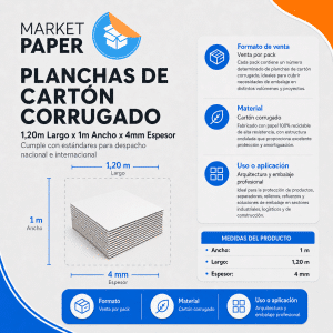 Planchas de cartón blancas 100x120 cm 4mm - Imagen 2