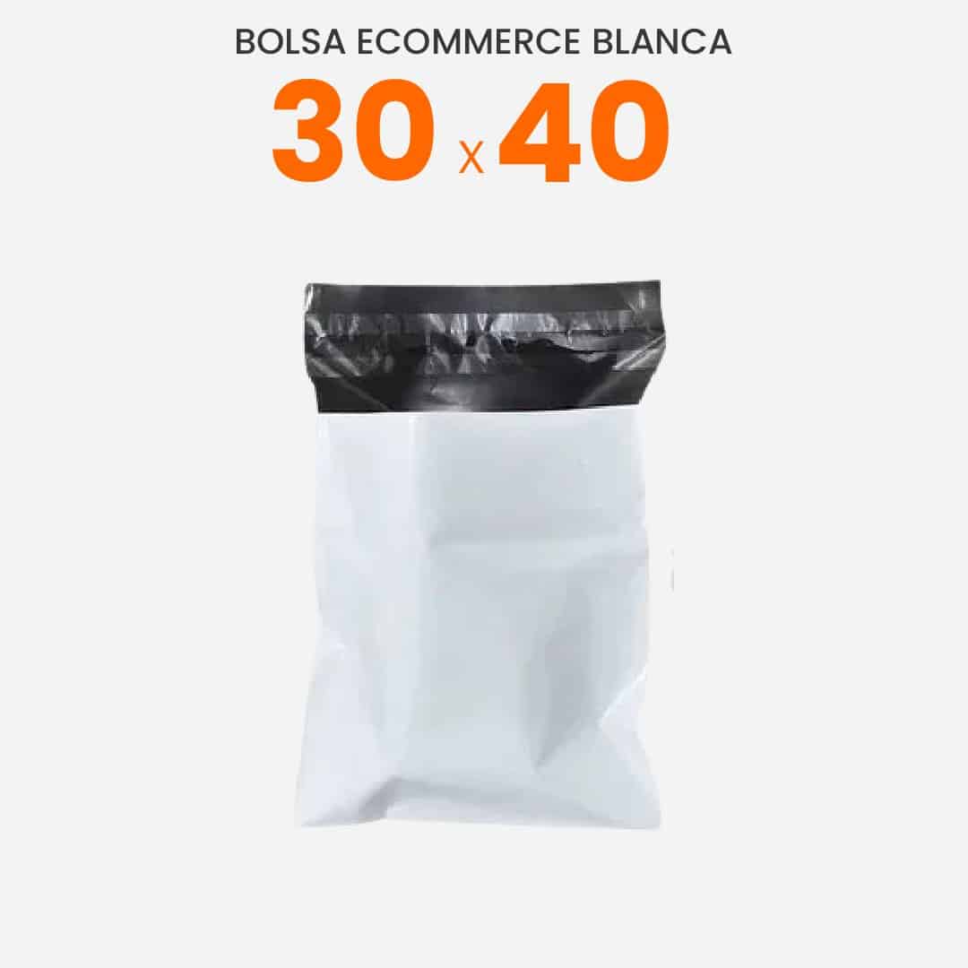 Bolsa Para Envíos eCommerce Blanca Con Cierre Inviolable 30 x 40 cm - Imagen 2