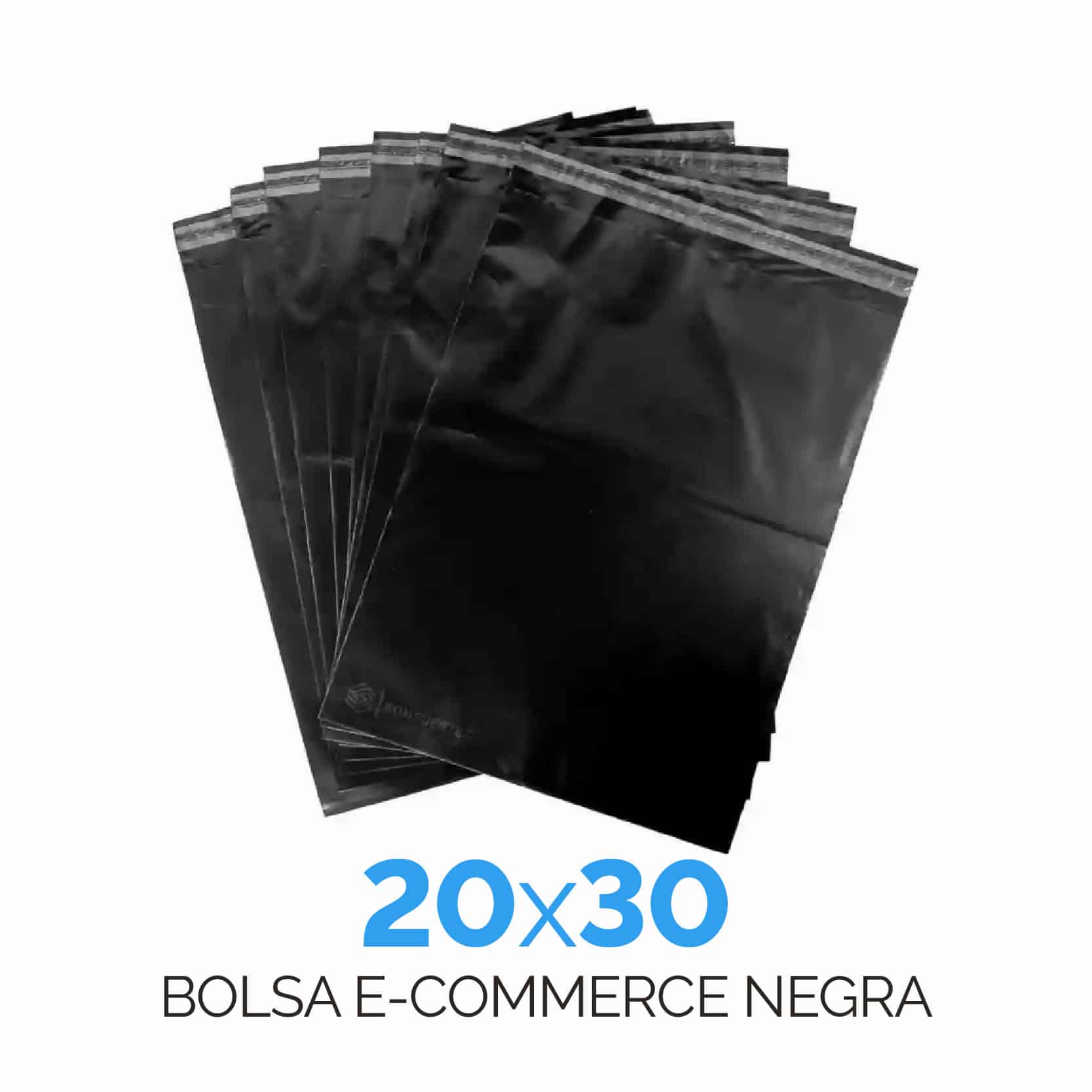 Bolsa Para Envíos eCommerce Negra Con Cierre Inviolable 20 x 30 cm