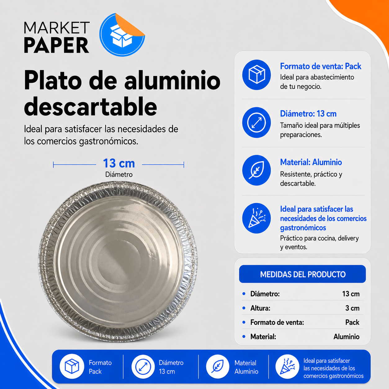 Plato De Aluminio Redondo De 13cm - Imagen 2