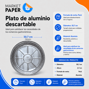 Plato De Aluminio Redondo De 30cm - Imagen 2