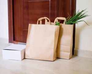 Bolsas De Papel Kraft Con Manija Plana 30x12x32 - Imagen 2