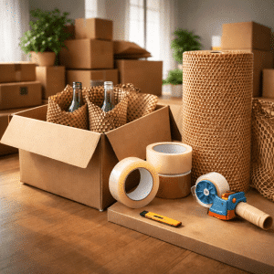 Kit Embalaje Mudanza 30 Cajas, 6 Cintas, 1 Rollo Panal