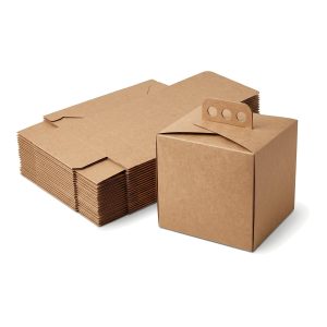 Caja Para Torta De Papel Kraft 30x30x18 + Fajas/Tiras para Repostería