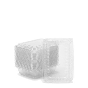 Bandeja Plastica Descartable Rectangular Con Tapa 103 - PP Apta Microondas
