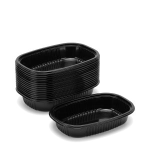 Bandeja Descartable Negra Pesada 105 Microondas 22x16x4 - PP Delivery